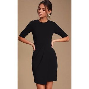 Lulus Westwood Black Half Sleeve Sheath Dress